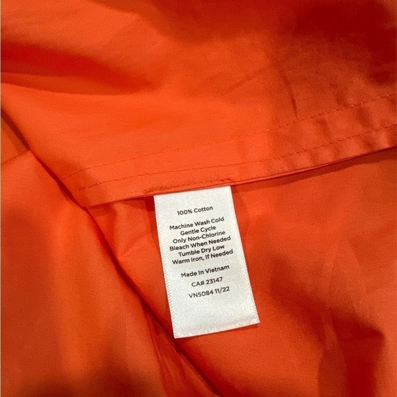 Talbots Smocked Ruffle Split-Neck Shell Shirt Size XL Orange - Picture 4 of 4
